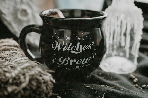 a black mug on a table