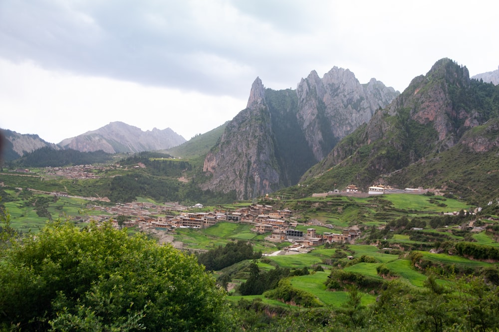 a valley between mountains