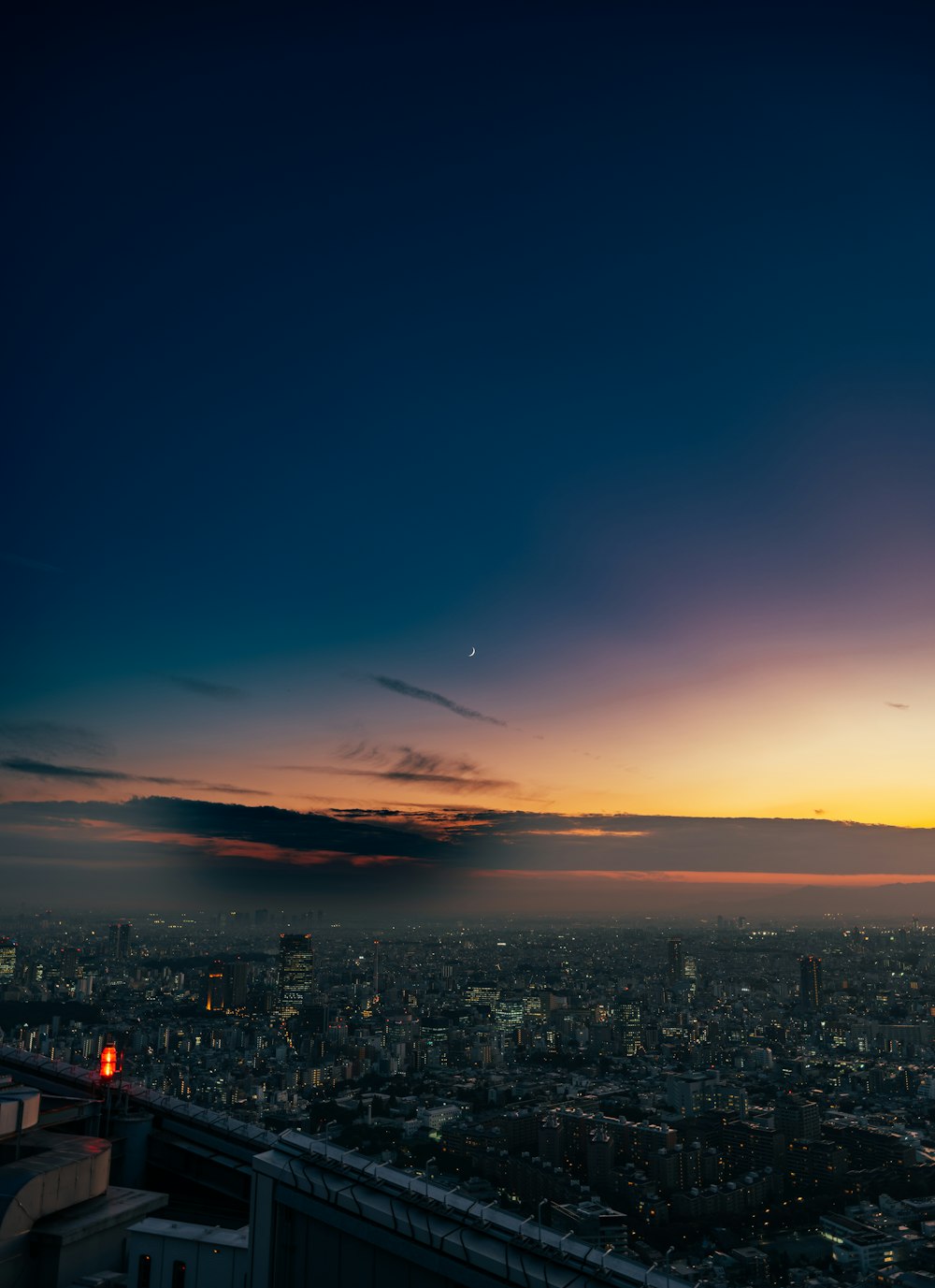 a cityscape at sunset