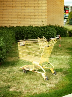 a shopping cart with a basket on it