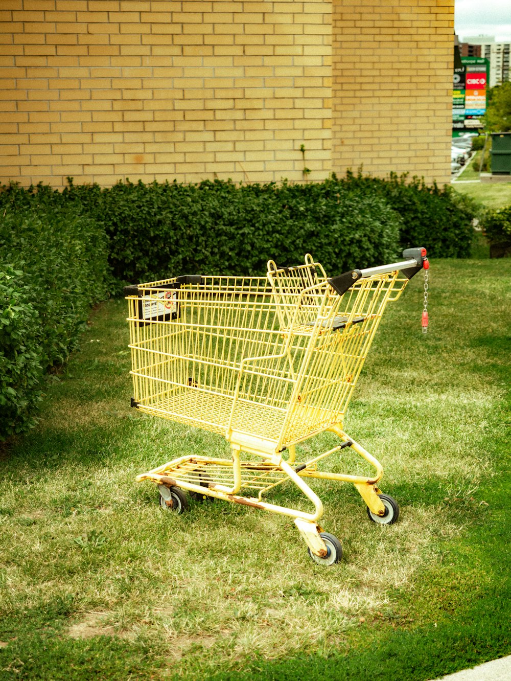 a shopping cart with a basket on it