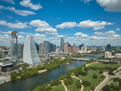 a city with a river running through it