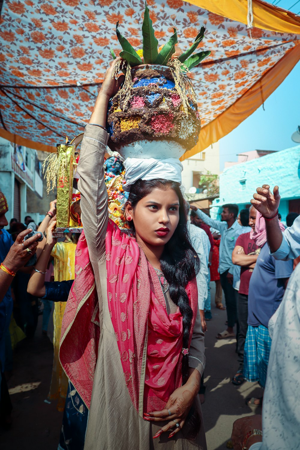 a person wearing a colorful garment