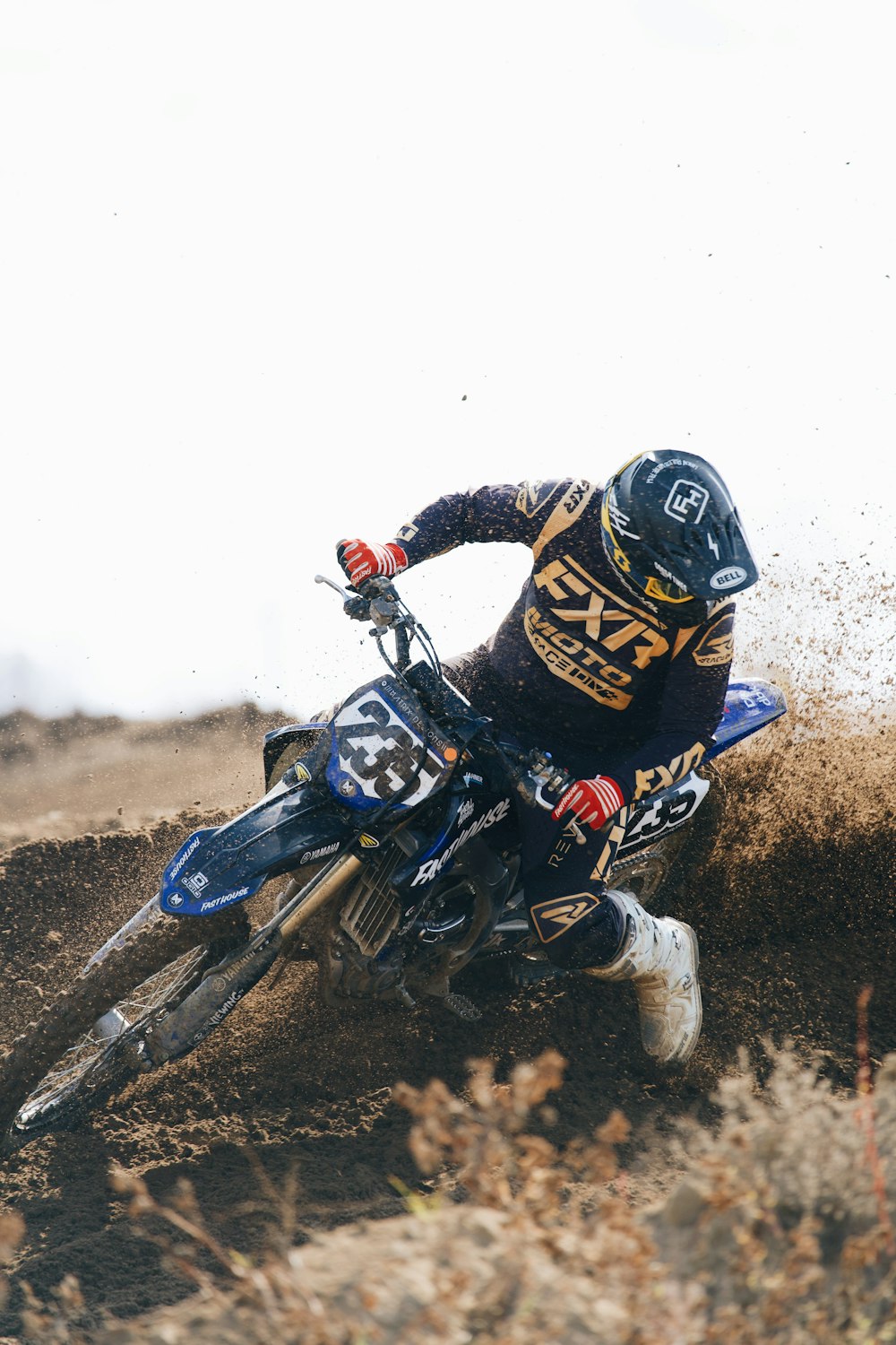 a man riding a dirt bike