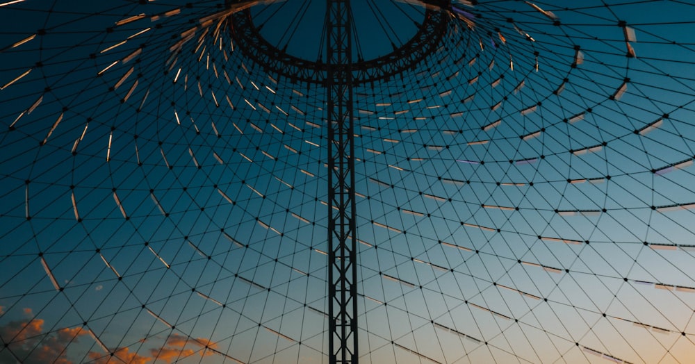 a metal tower with many windows