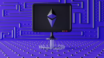 Sleek AI-powered website interface glowing in electric cobalt blue on a dark background.