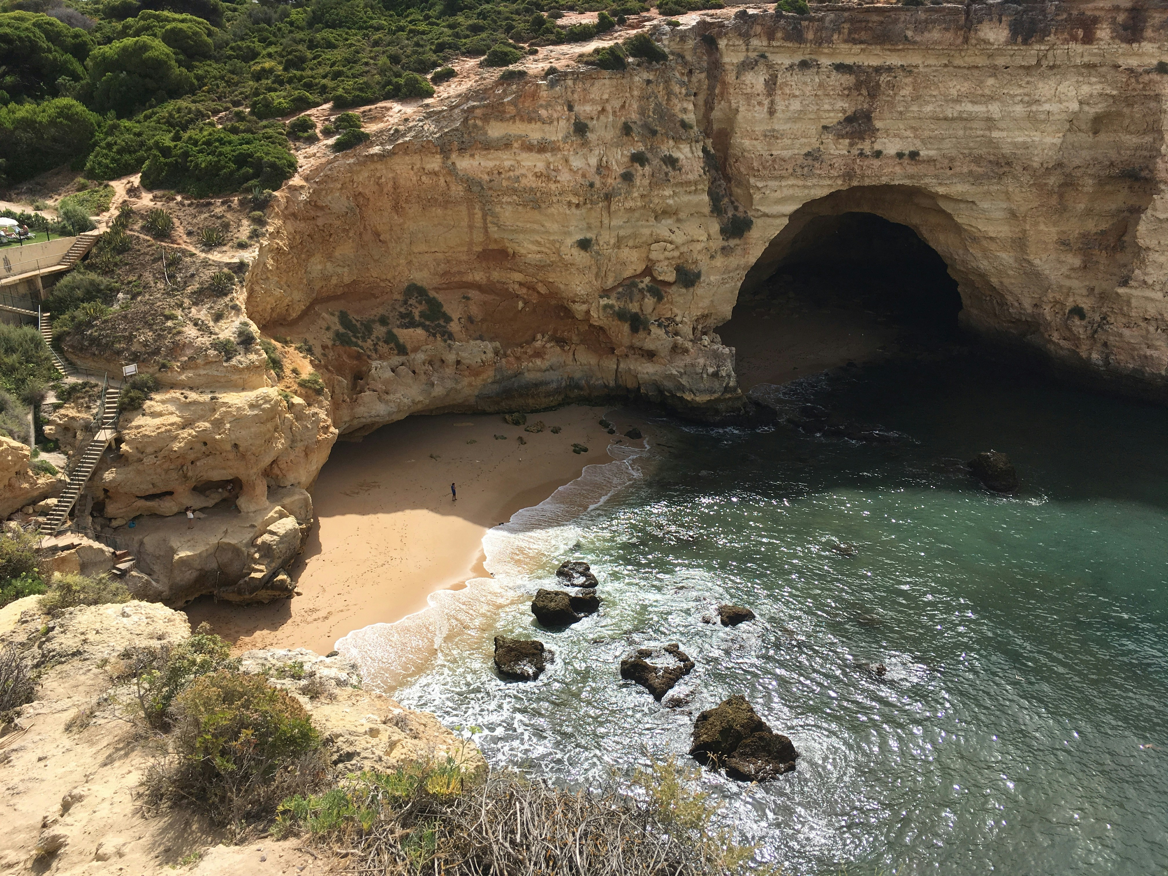 a river going through a cave