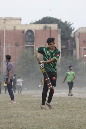 a person holding a bat