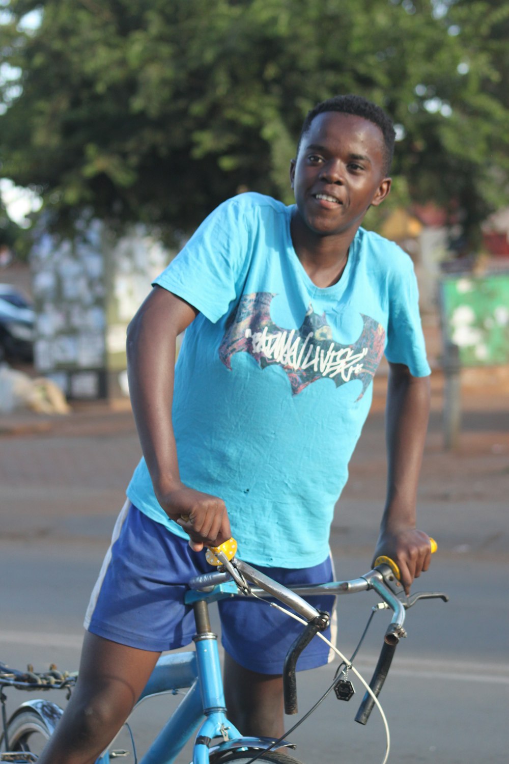 a person riding a bicycle