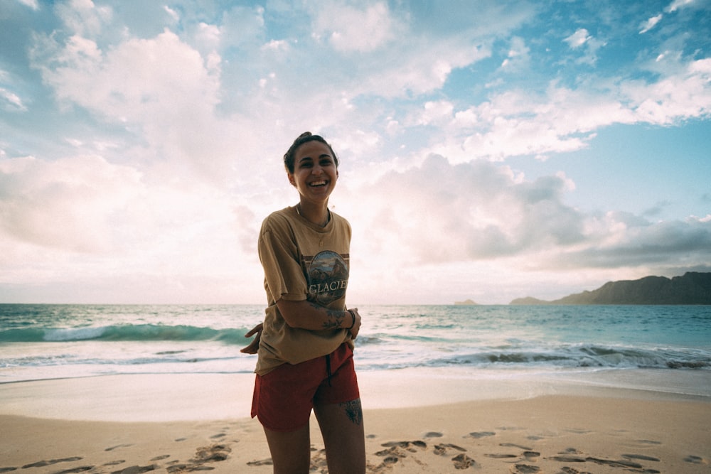 a person standing on a beach