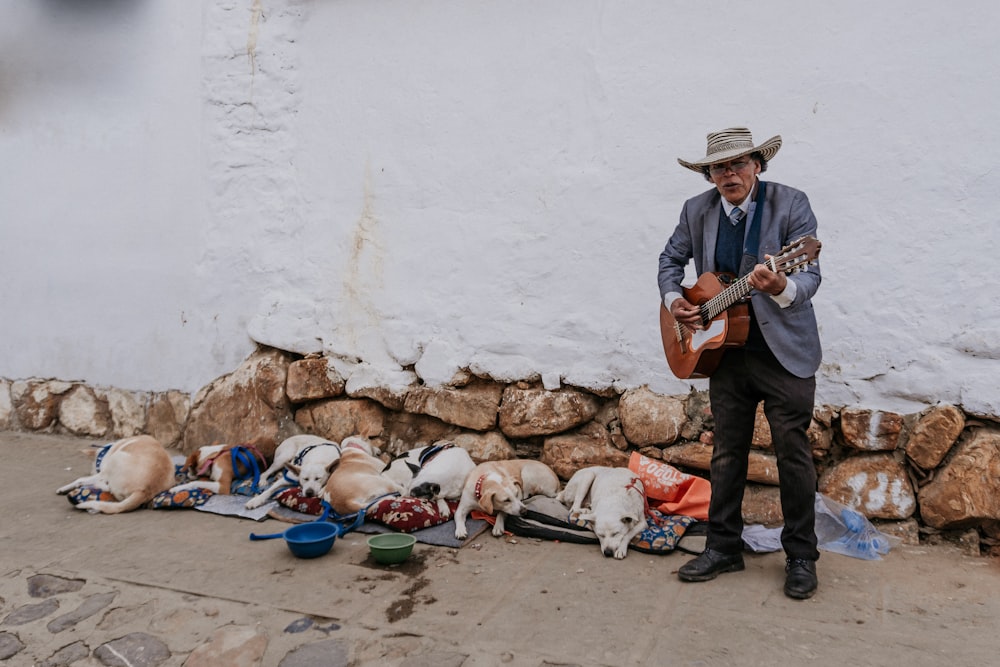 a man playing guitar