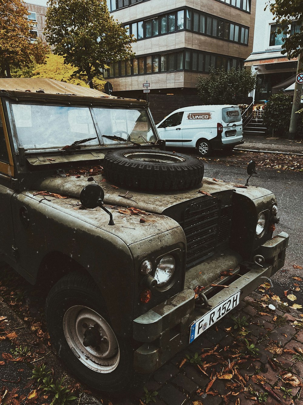 a truck with a flat tire