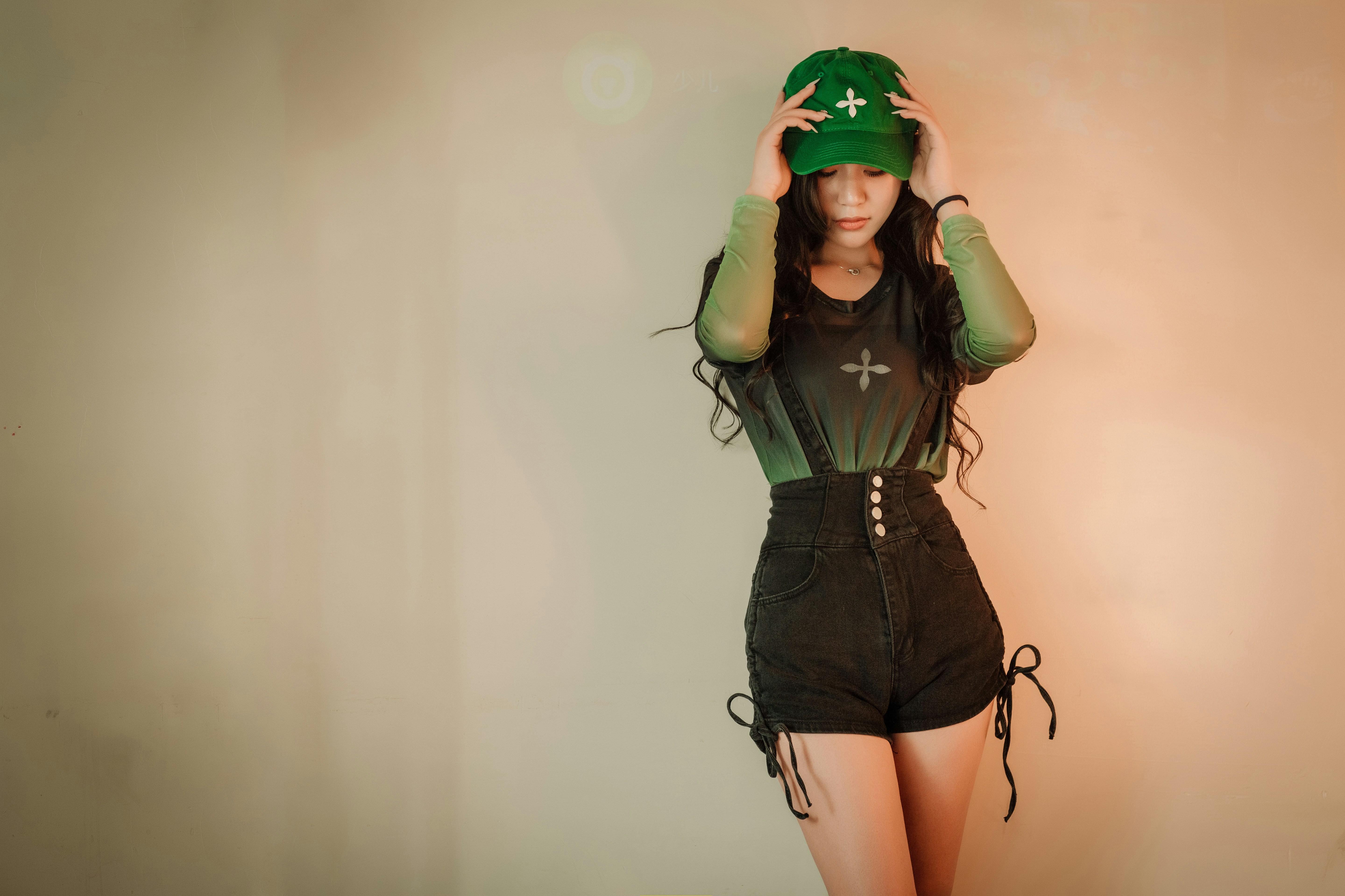 a woman wearing a garment