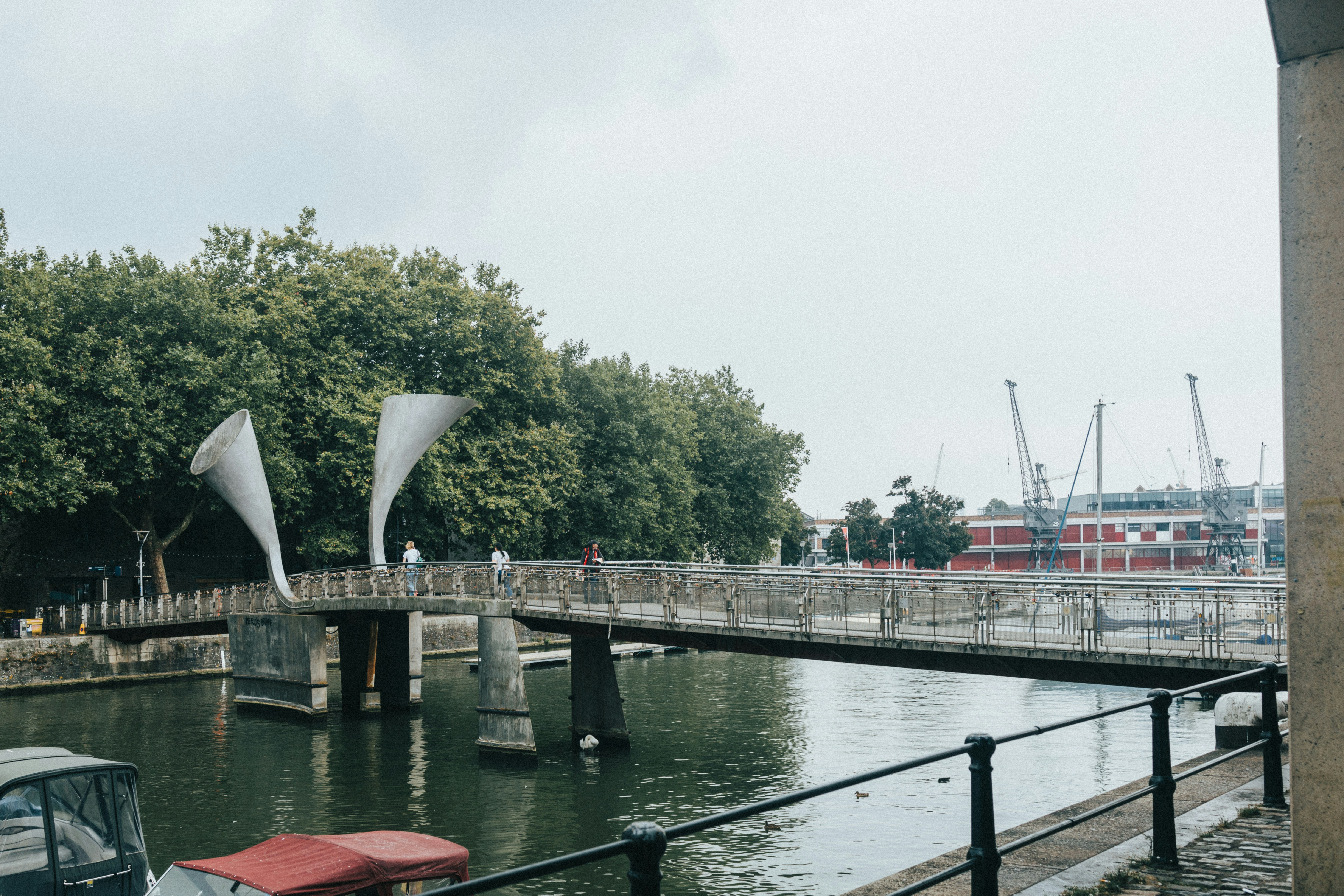 a bridge with a statue on it