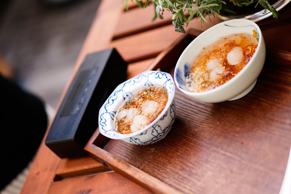 two bowls of food