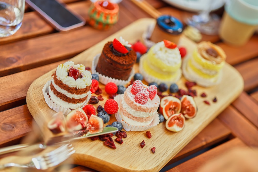 a plate of desserts
