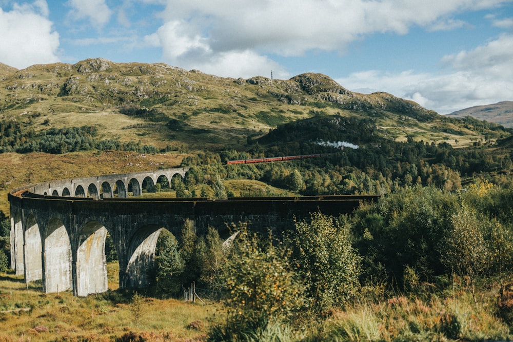 a train on a bridge