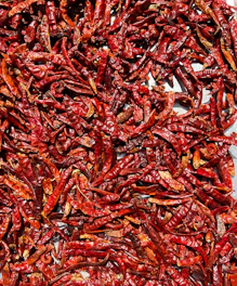 a pile of red spaghetti