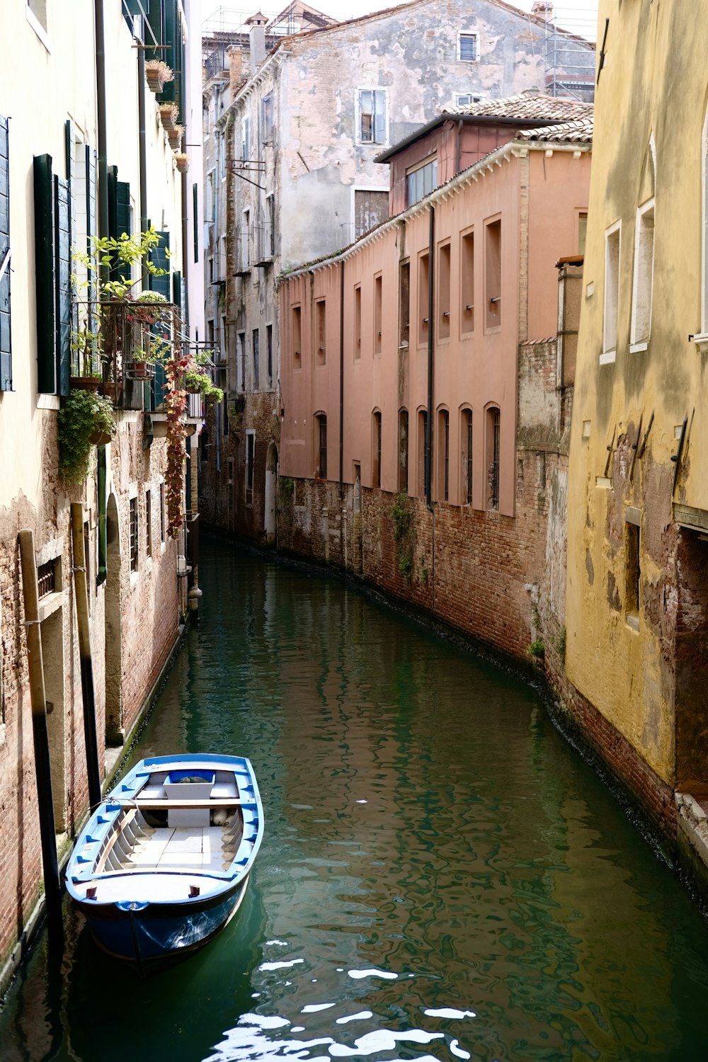 a boat in a canal