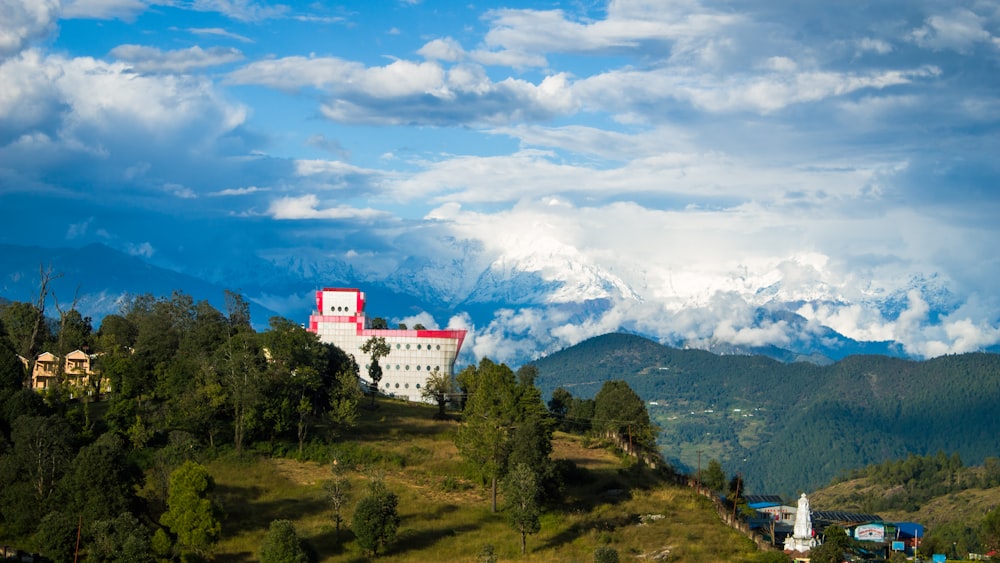 a building on a hill