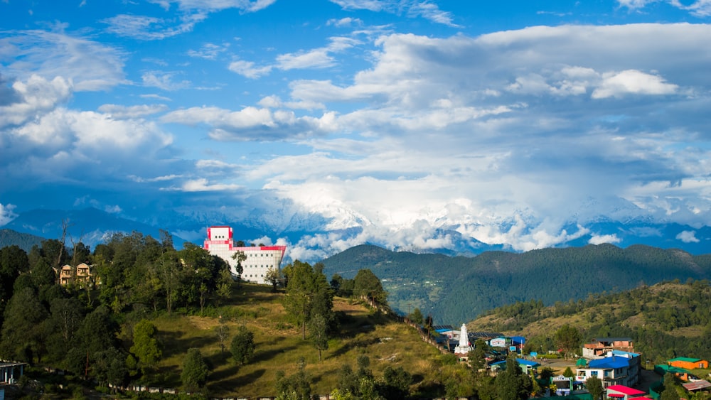 a building on a hill