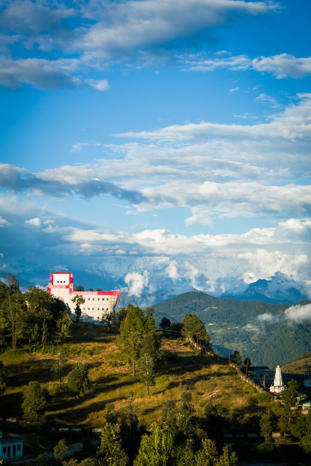 a building on a hill