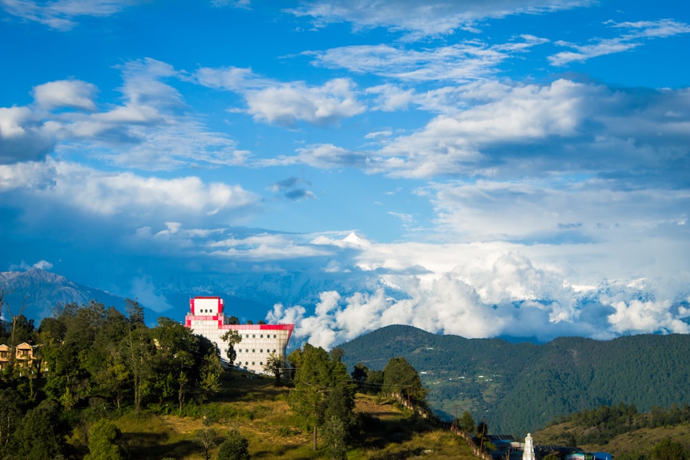 a building on a hill