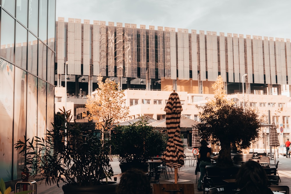 a building with a statue in front of it