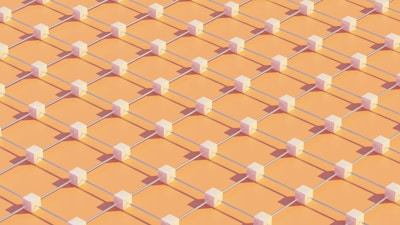 a close up of a blue and white pattern