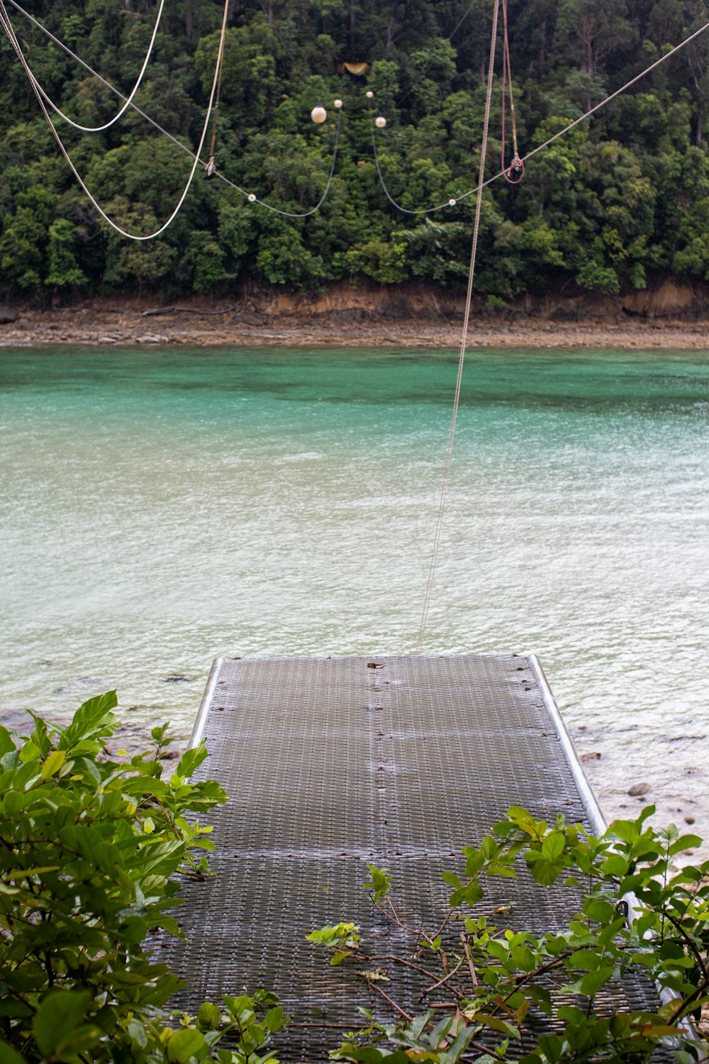 a hammock over a river