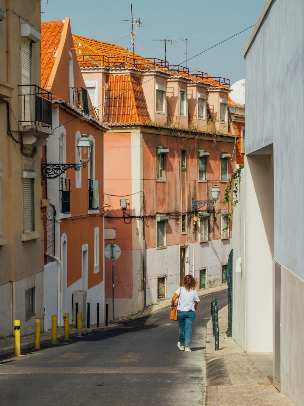 a person walking down a street