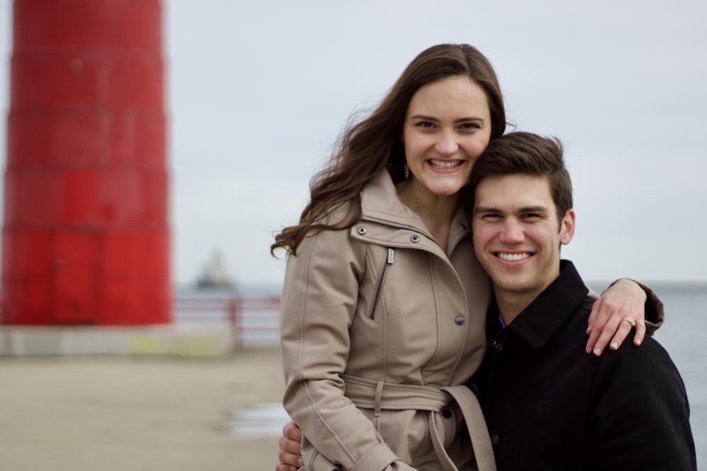 a man and woman posing for a picture