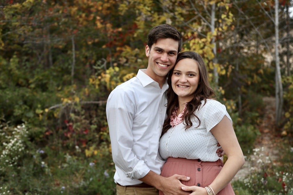 a man and woman posing for a picture