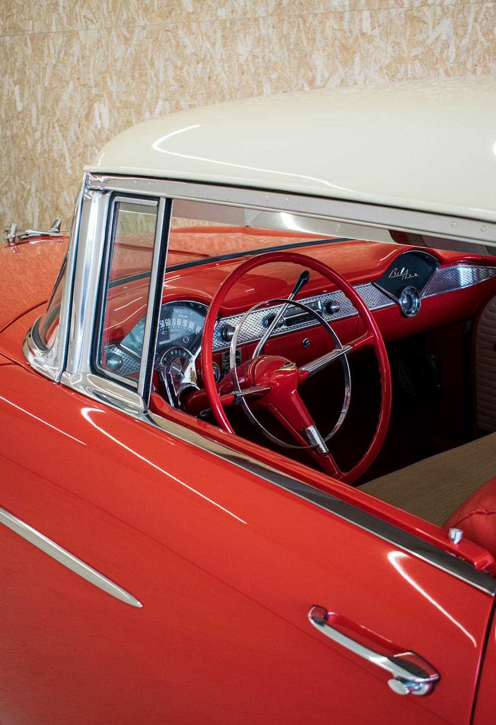 a red convertible car