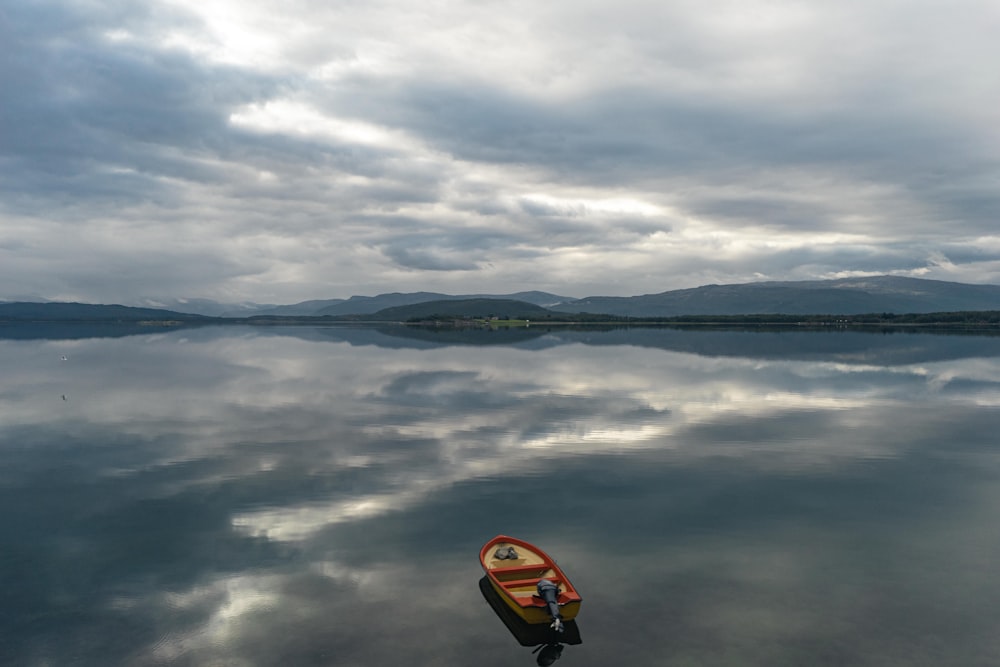 a person in a boat on the water