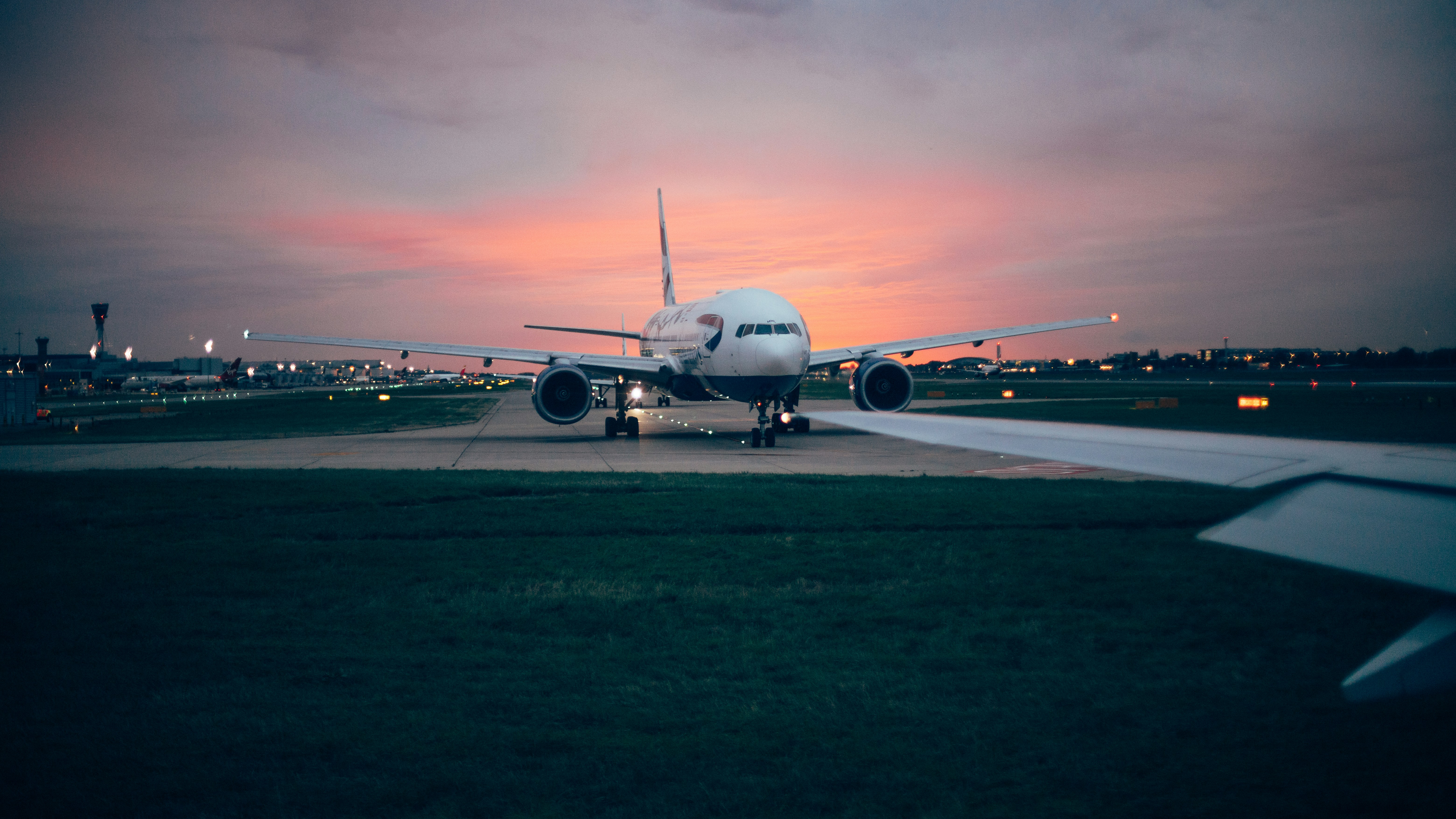 an airplane on the runway
