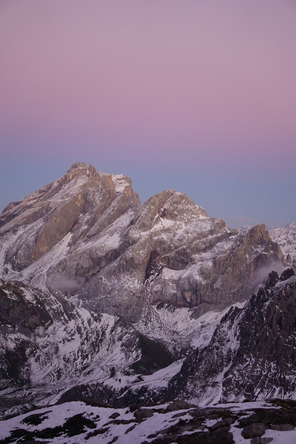 a mountain with snow