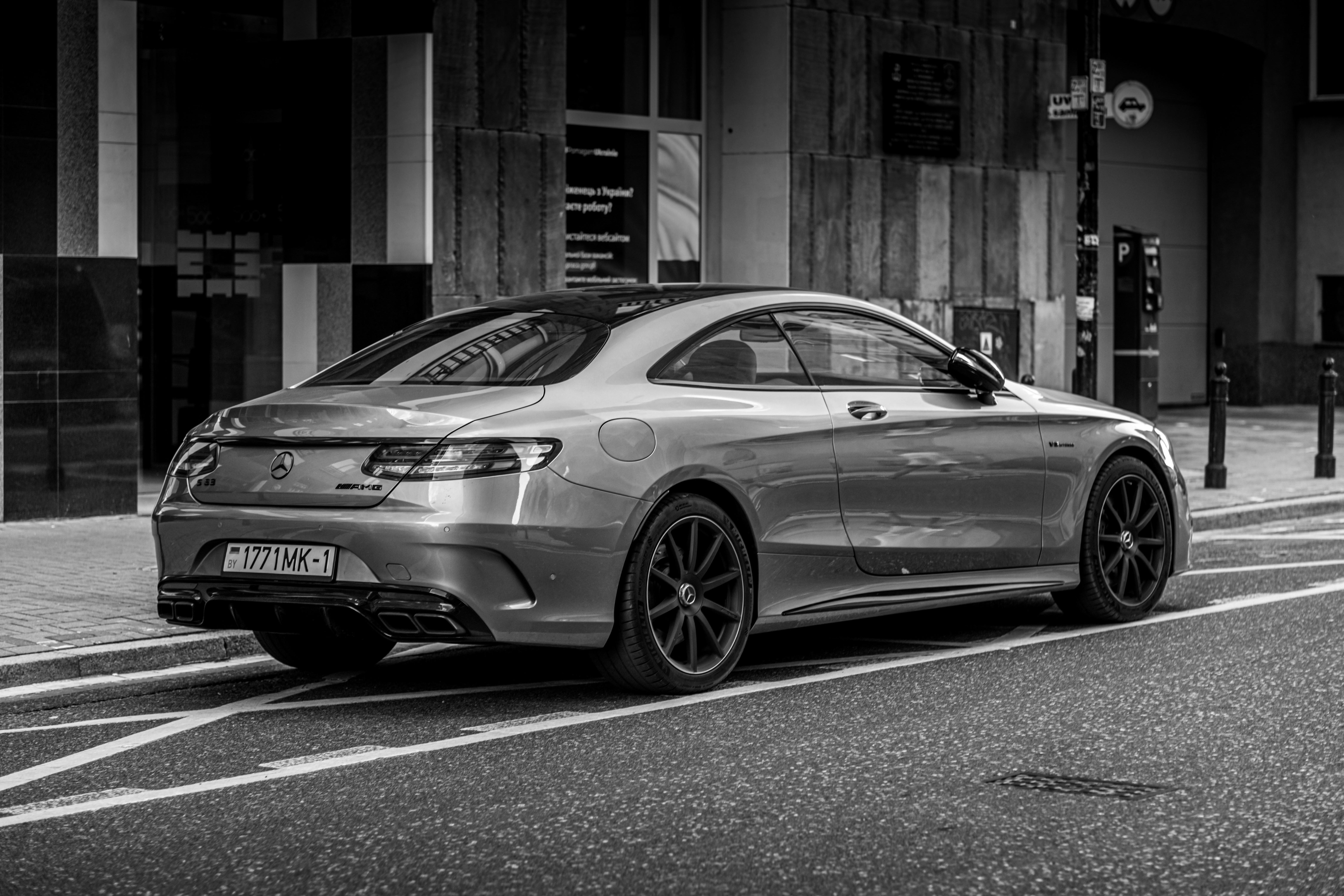 a car parked on the side of a road