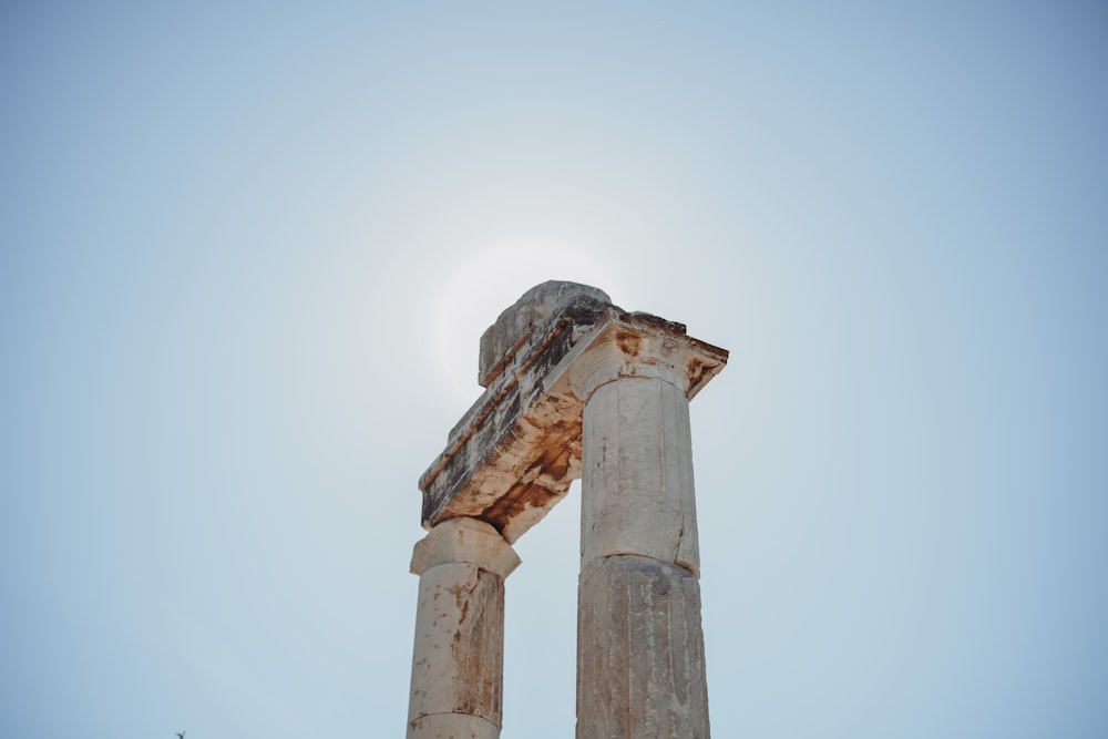 a close-up of a stone pillar