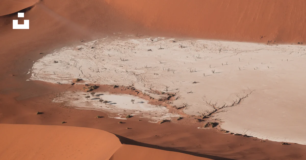 Aerial view of desert landscape in Namibia