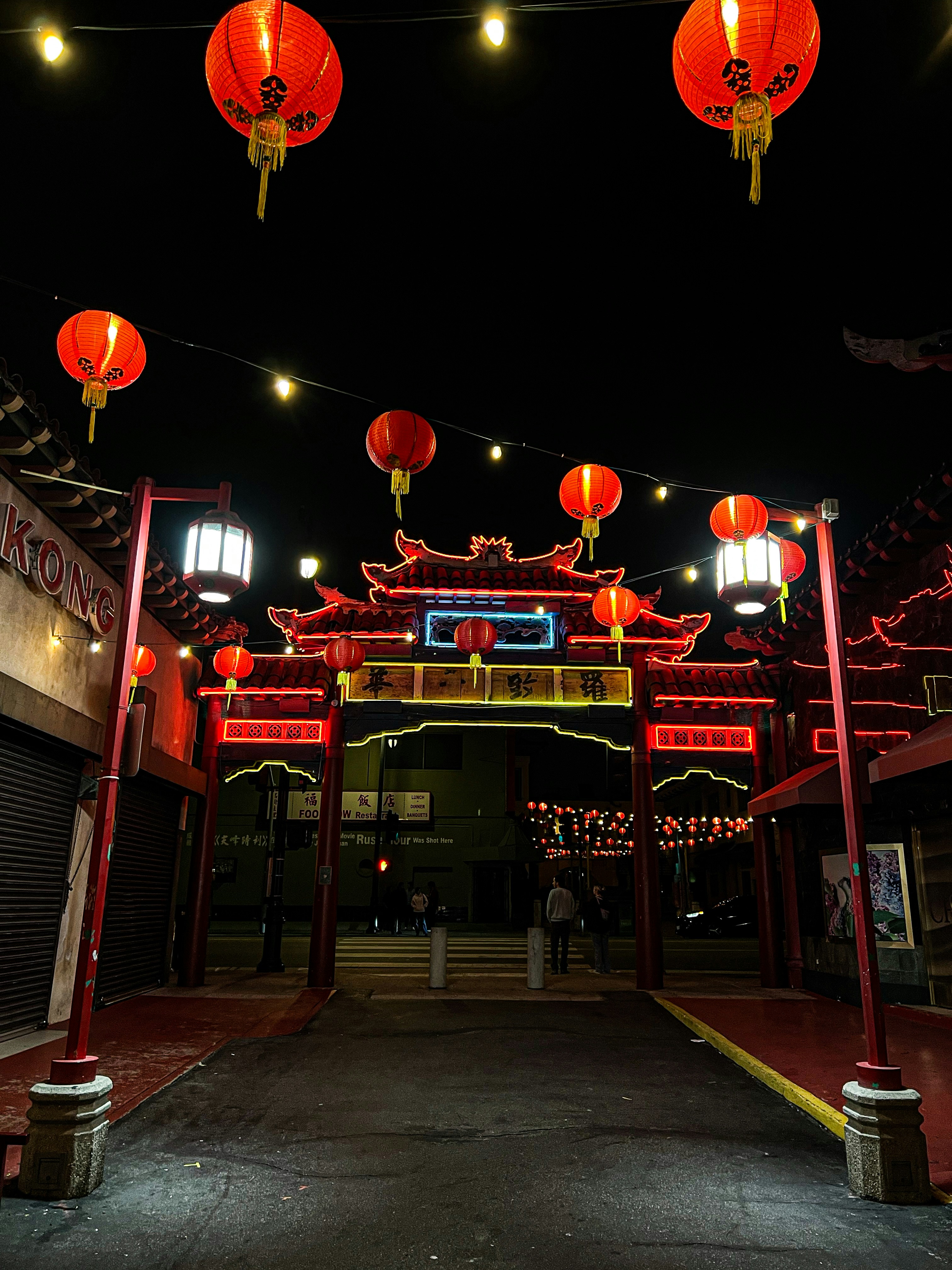 a building with lanterns on the roof