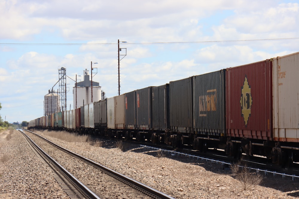 a train travels down the tracks