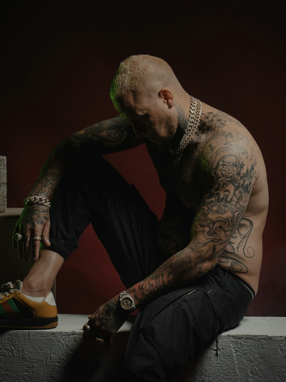 a man with tattoos