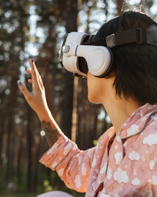 a person wearing a vr headset