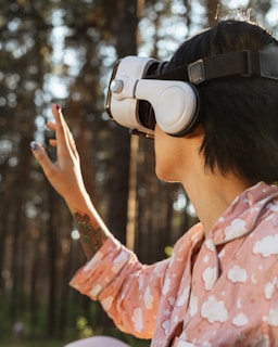 a person wearing a vr headset