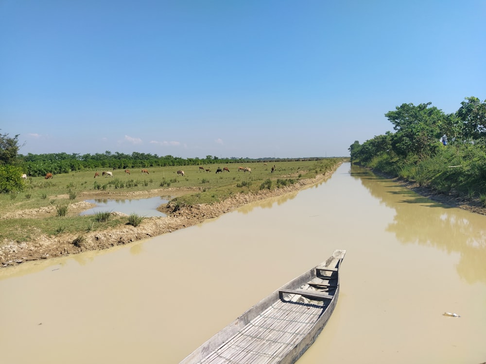 a boat on a river