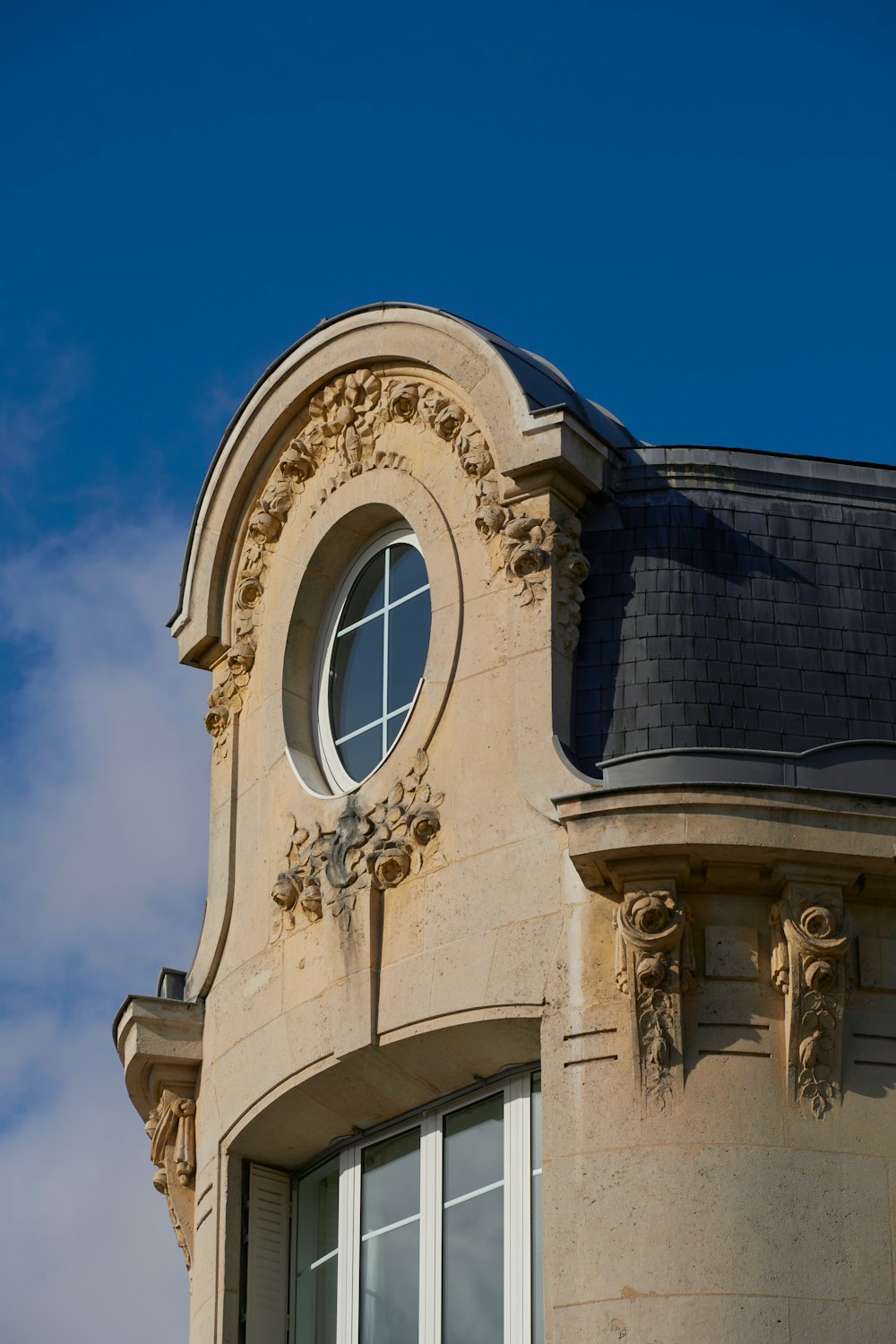 a building with a large window