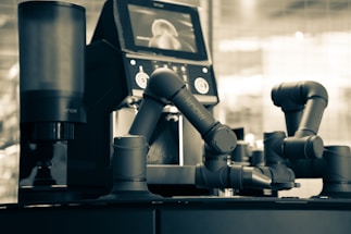 a close-up of a microscope