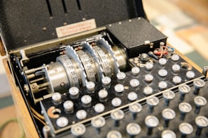 a cryptography machine with many buttons
