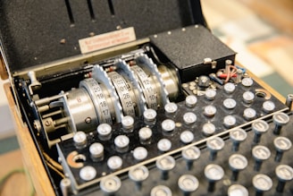 a cryptography machine with many buttons